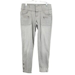 Michael Kors Jeans Womens 6 Gray Zip Ankle Flap Pocket Skinny Low Rise *Read*